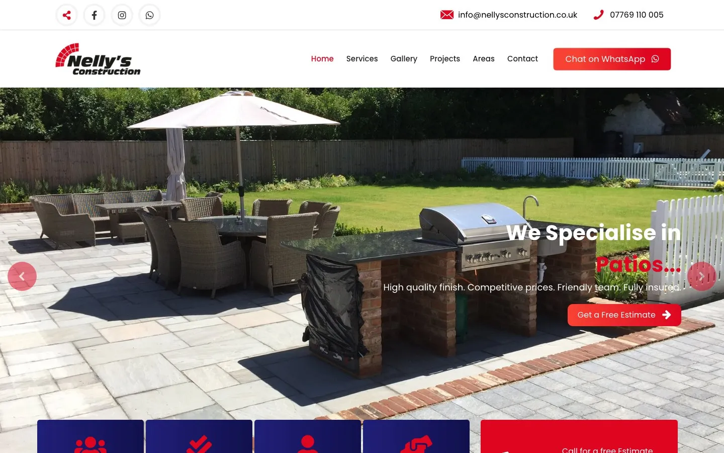 Nelly’s Construction Limited home page