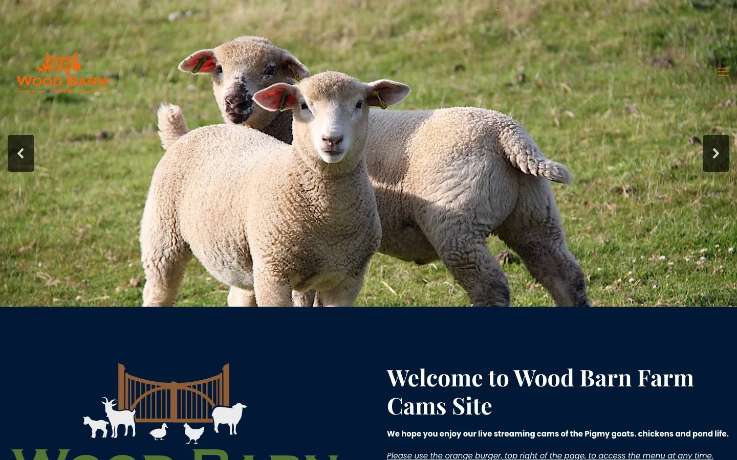 Wood Barn Farm Webcams home page